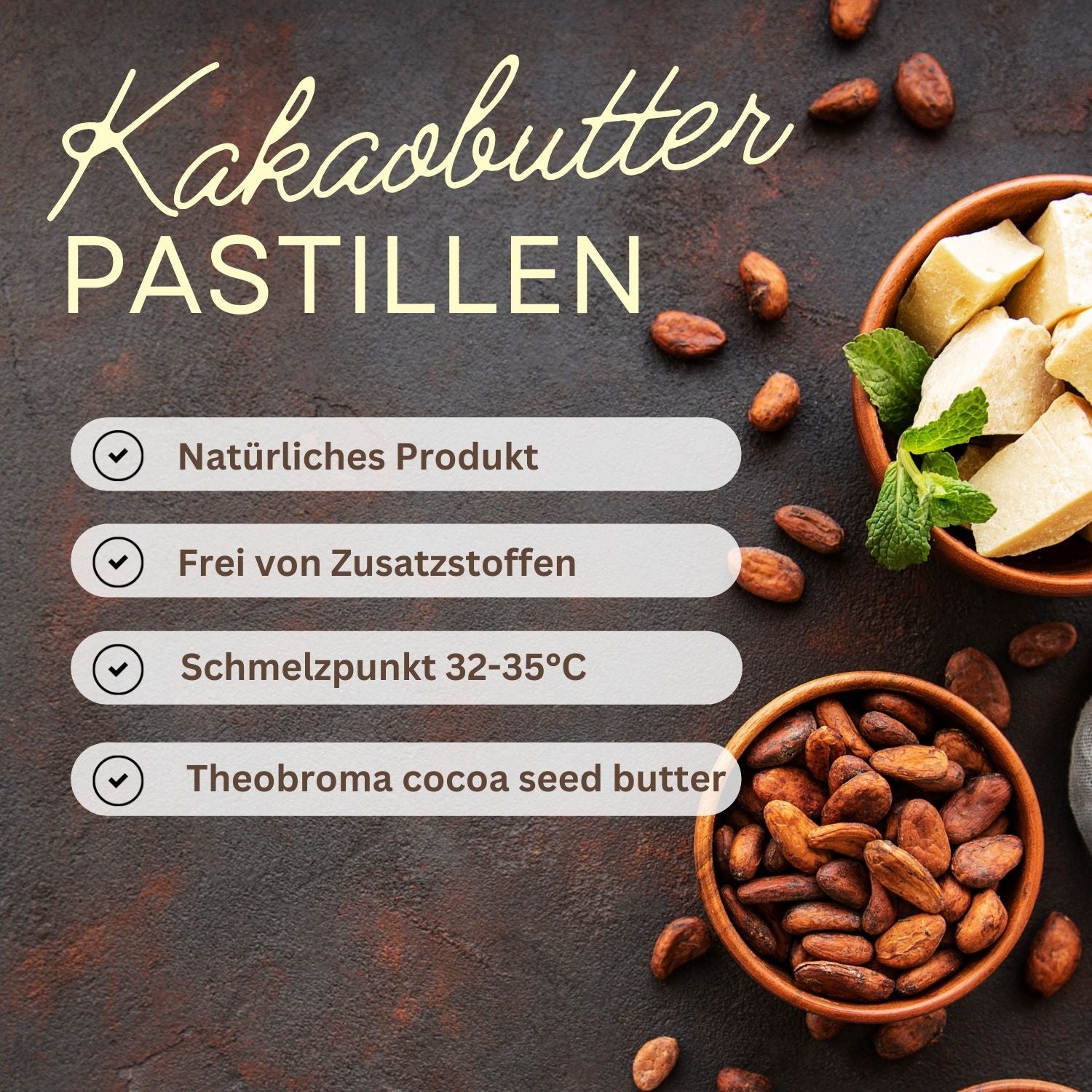 Kakaobutter Pastillen